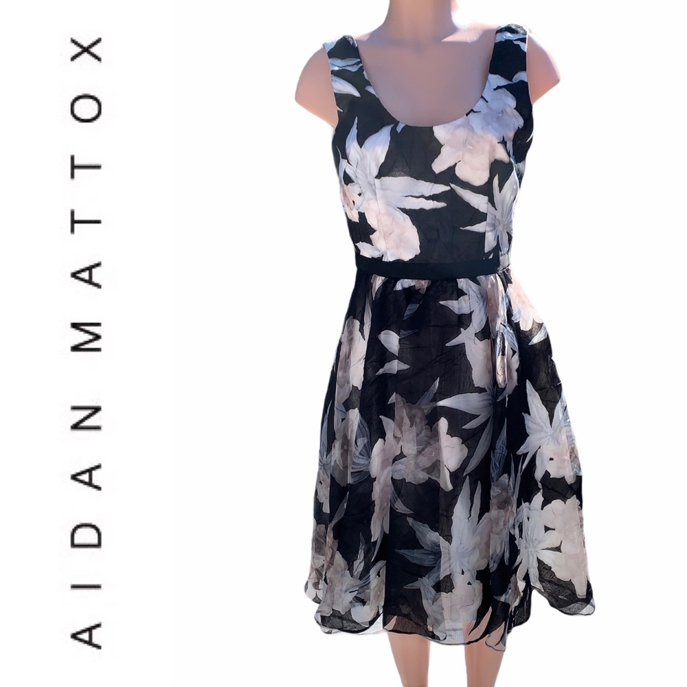 - Aidan Mattox Floral Print Dress